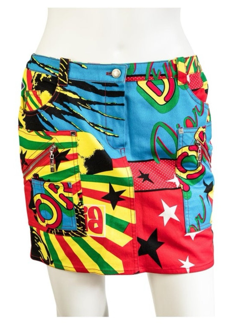 Vintage Dior Rasta Multicolor Mini Skirt